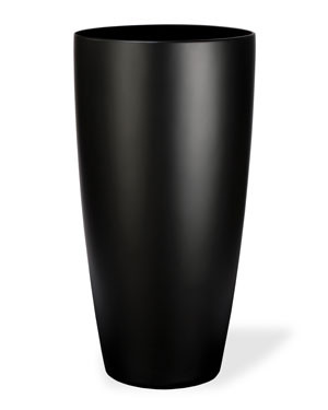 Tall Uptown Decorative Container - 9"W x 16"H Satin Black