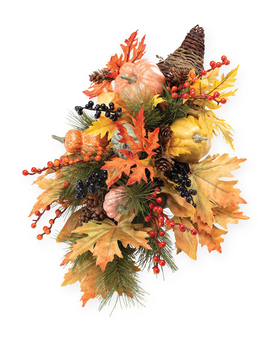 Cornucopia Artificial Autumn Arrangement 3 Cornucopia Artificial Autumn Arrangement