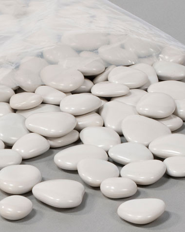 Faux Landscaping Stones for Decorative Container Tops - White