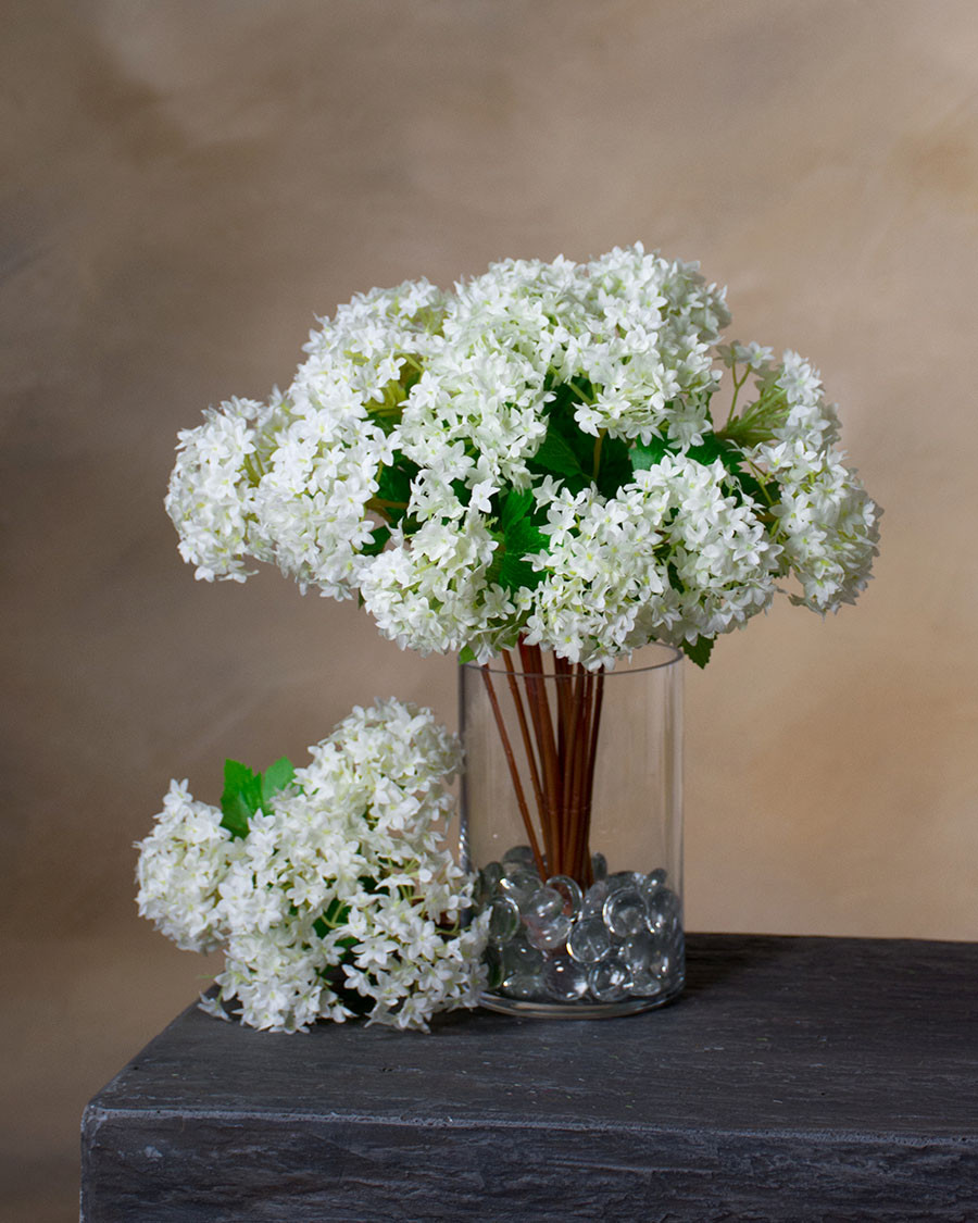 12" Snowball Hydrangea Silk Flower Bundle
