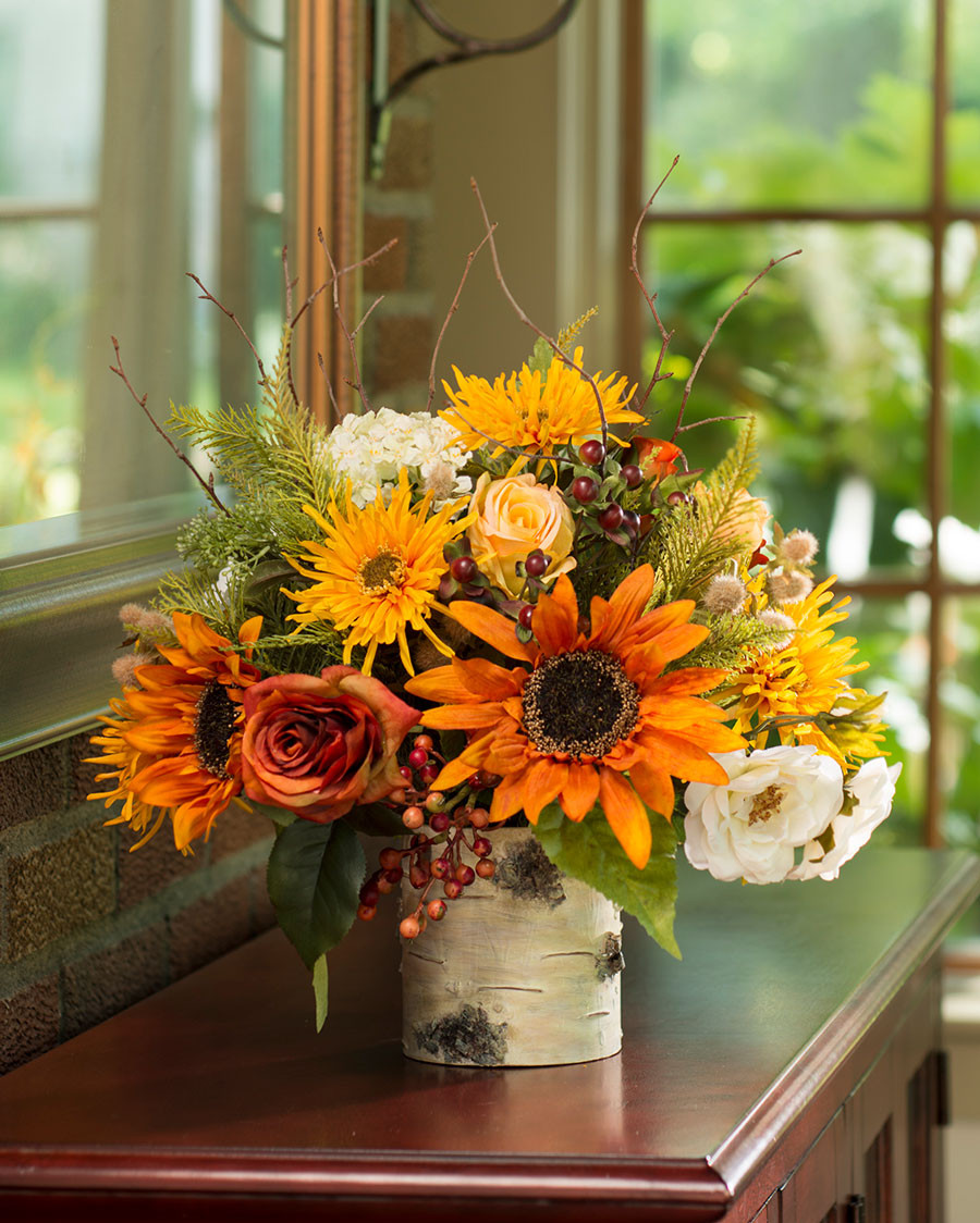 Autumn Sunrise Silk Flower Centerpiece