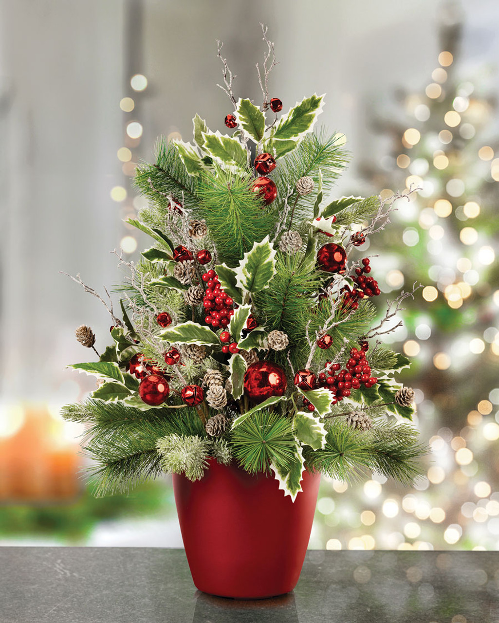 Jingle Bells Artificial Holiday Tabletop Tree