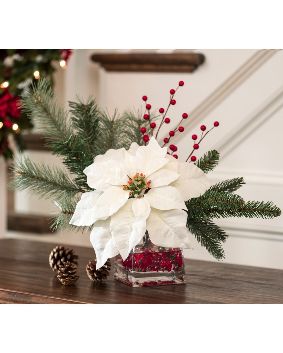 Silk Poinsettia Accent