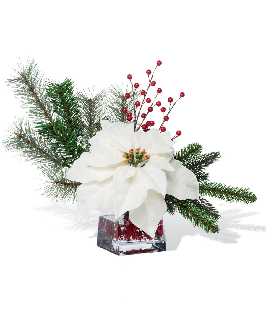 Silk Poinsettia Accent