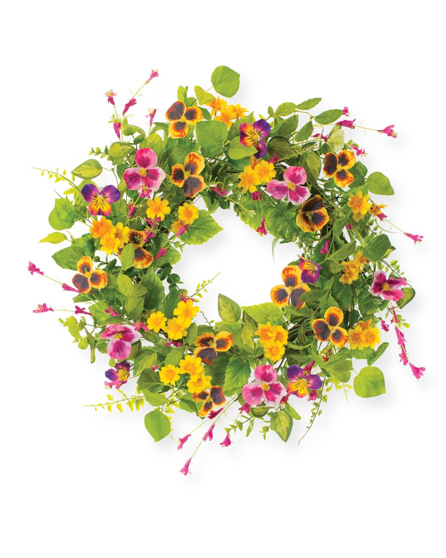 Pansy & Daisy Wreath