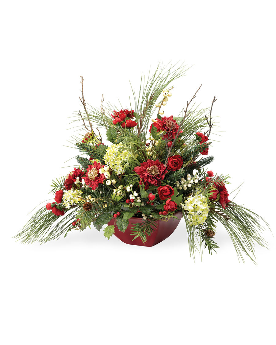 Holiday Rhapsody Silk Flower Holiday Arrangement