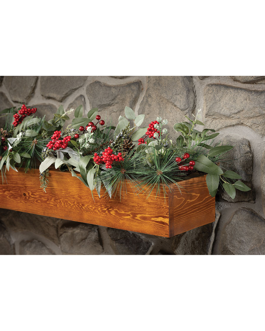Mixed Eucalyptus, Pine & Berries Silk Holiday Garland