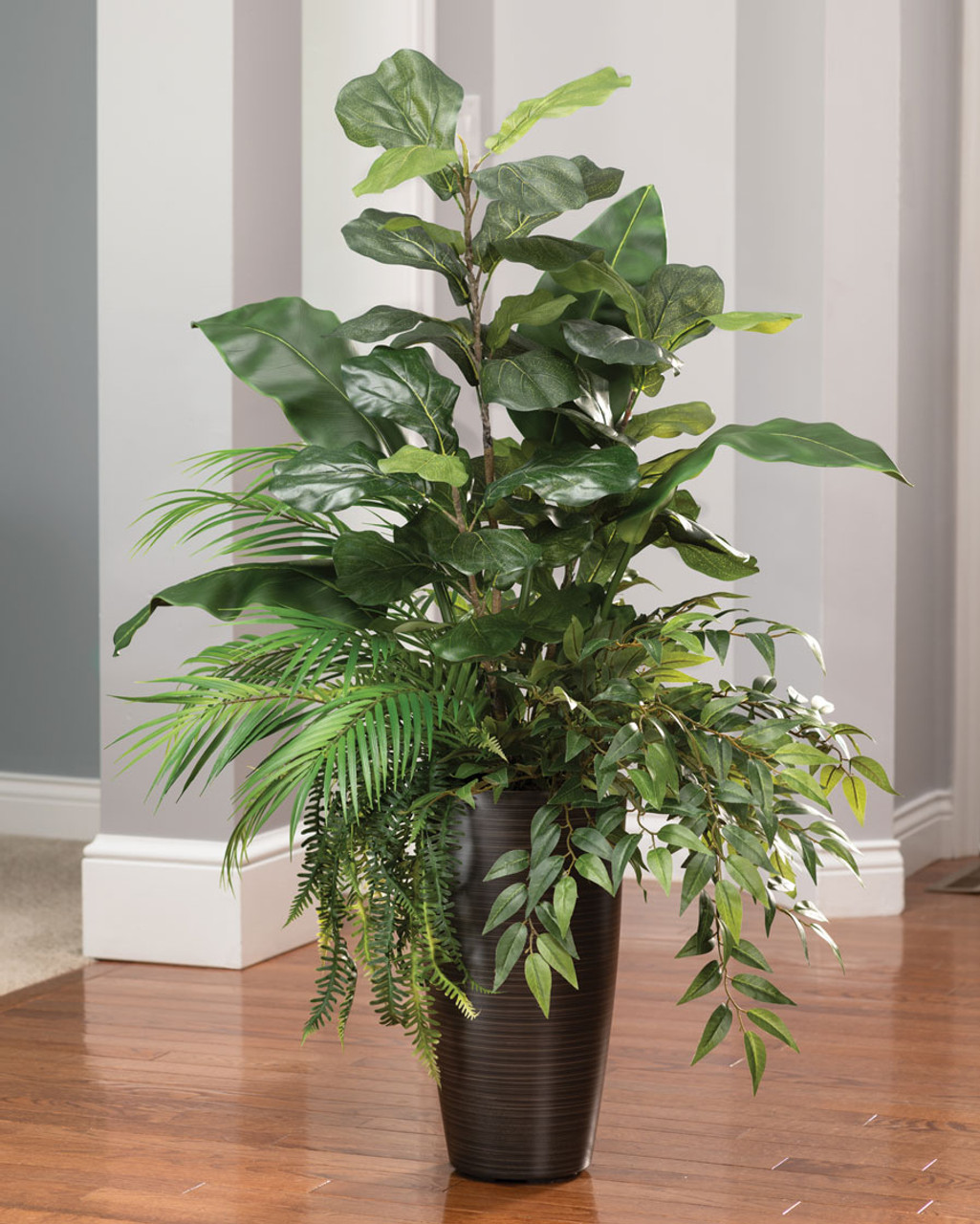 Fiddle Leaf & Palm Faux Foliage Arrangement