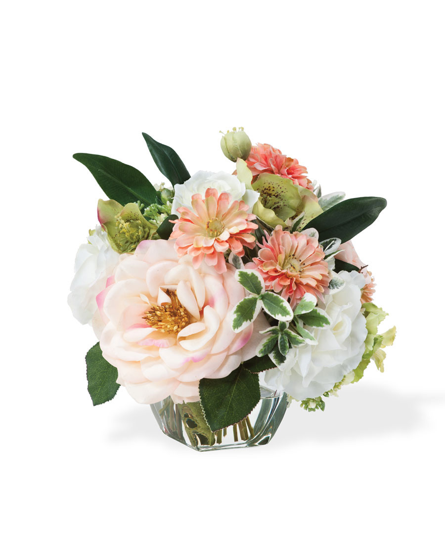 Peaches & Cream Silk Flower Arrangement