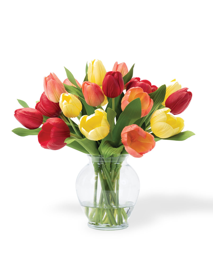 Garden Tulip Faux Flower Bouquet