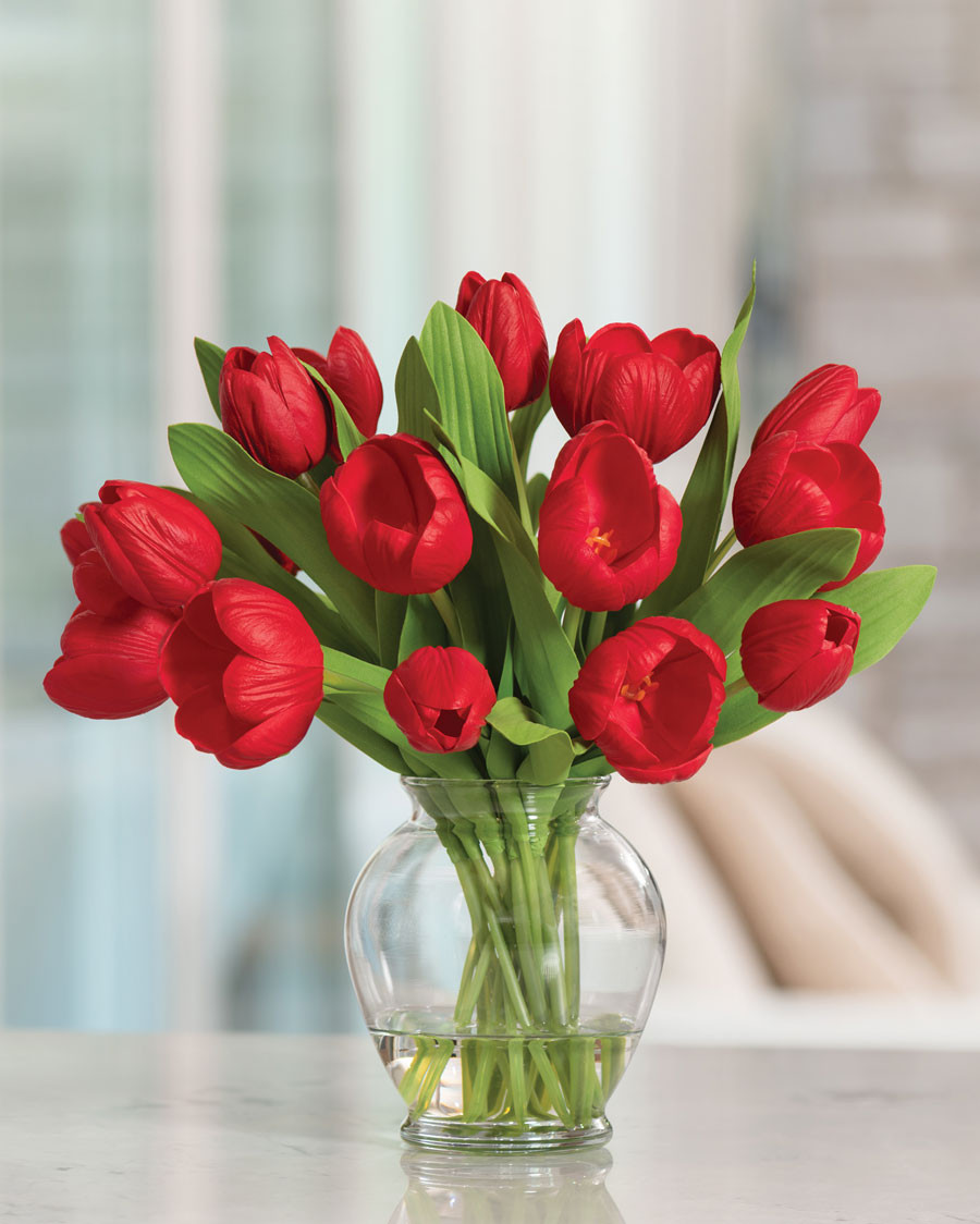 Garden Tulip Faux Flower Bouquet