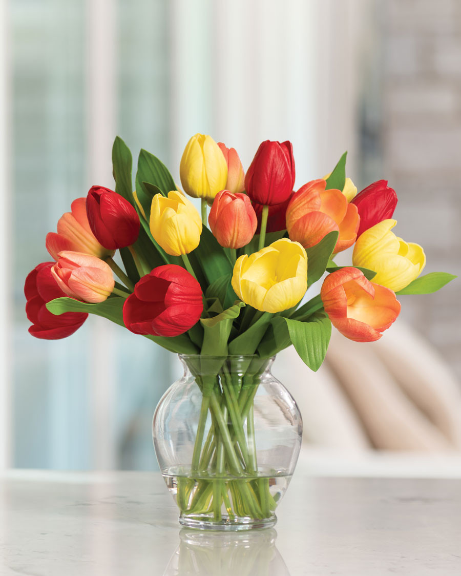 Garden Tulip Faux Flower Bouquet