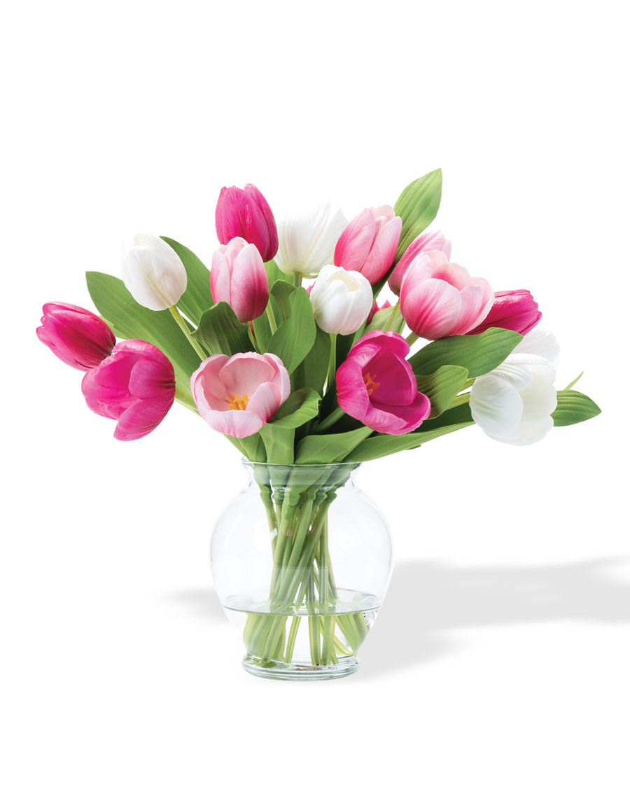 Garden Tulip Faux Flower Bouquet