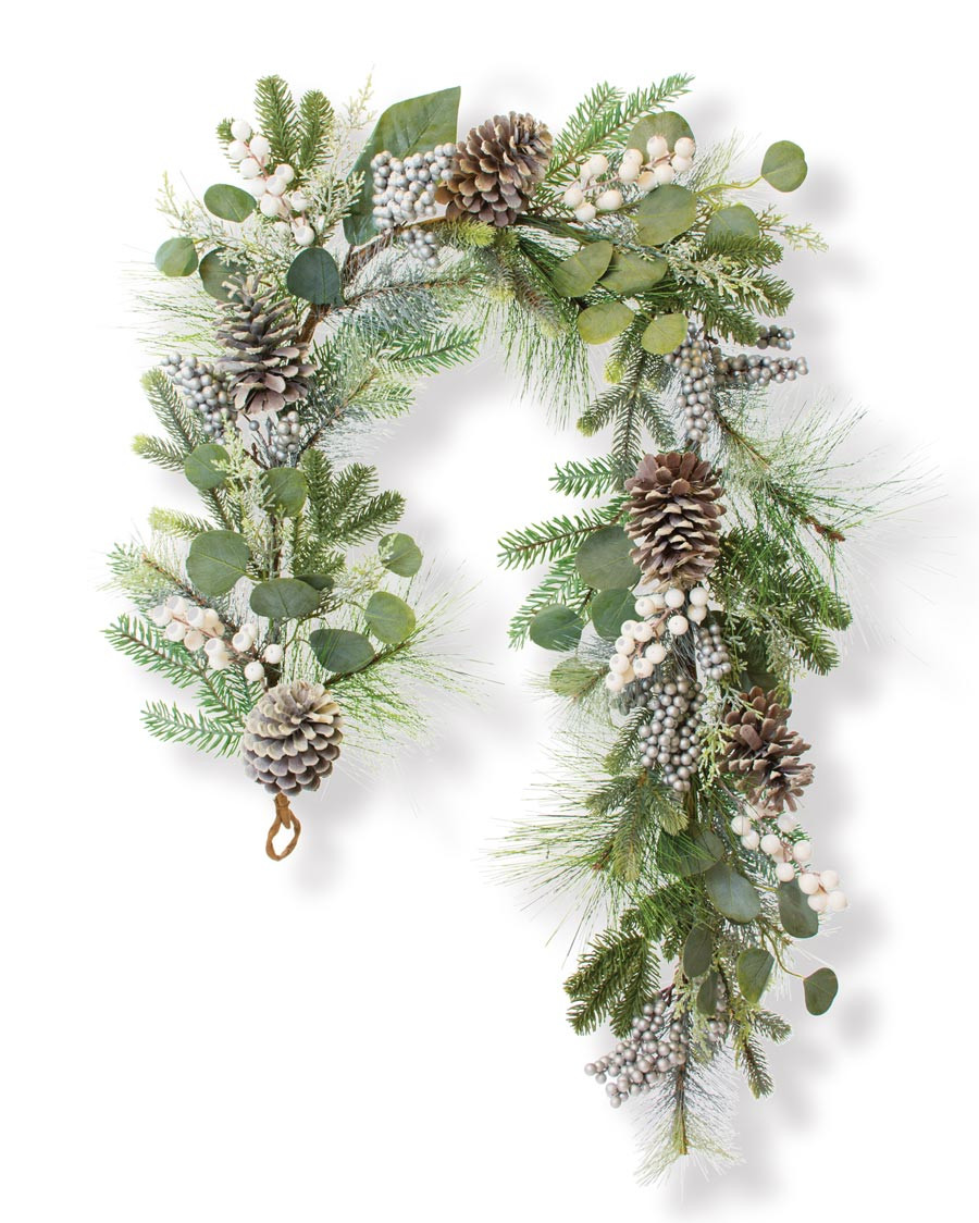 Winter White & Silver Artificial Holiday Garland