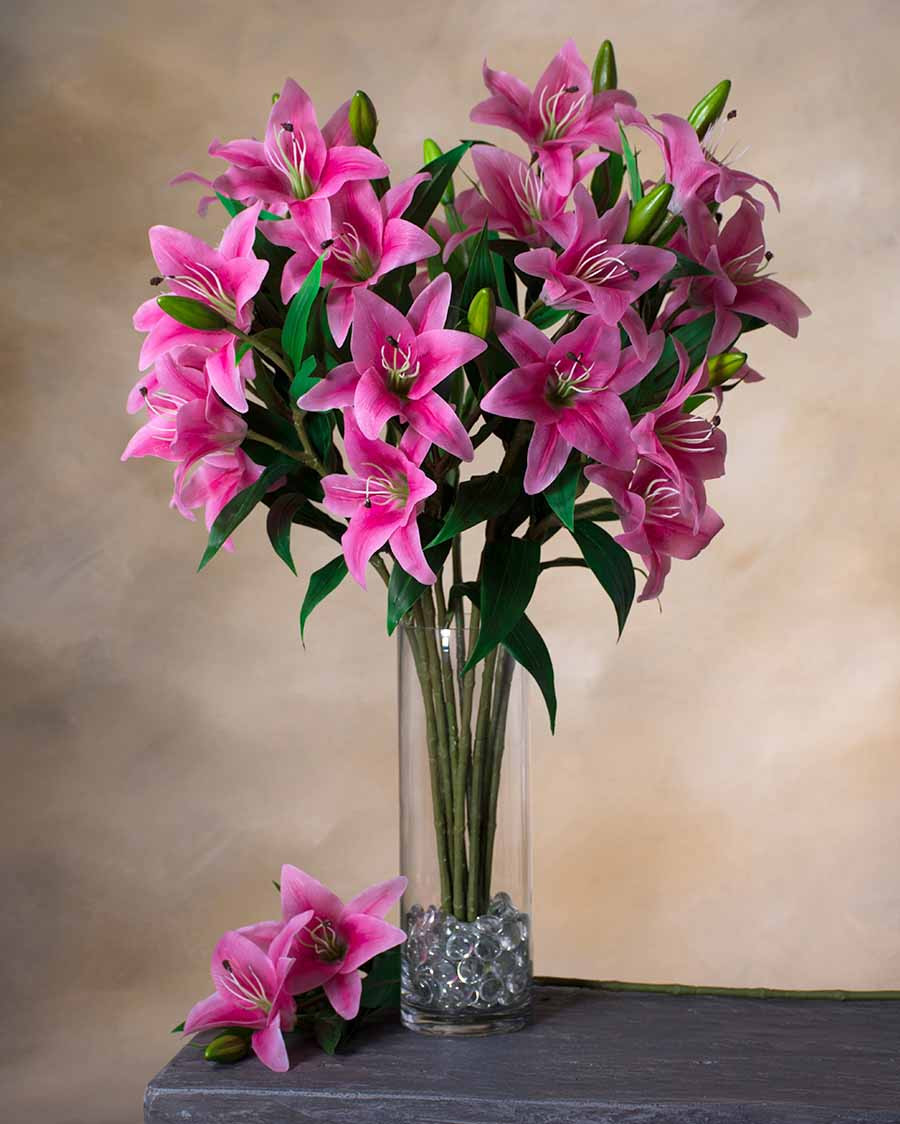 30" Tiger Lily Silk Flower Stem 4 30" Tiger Lily Silk Flower Stem