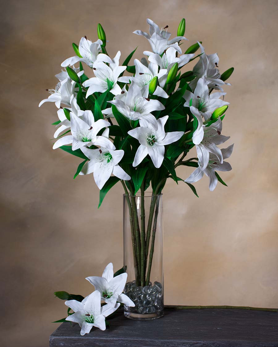 30" Tiger Lily Silk Flower Stem 7 30" Tiger Lily Silk Flower Stem