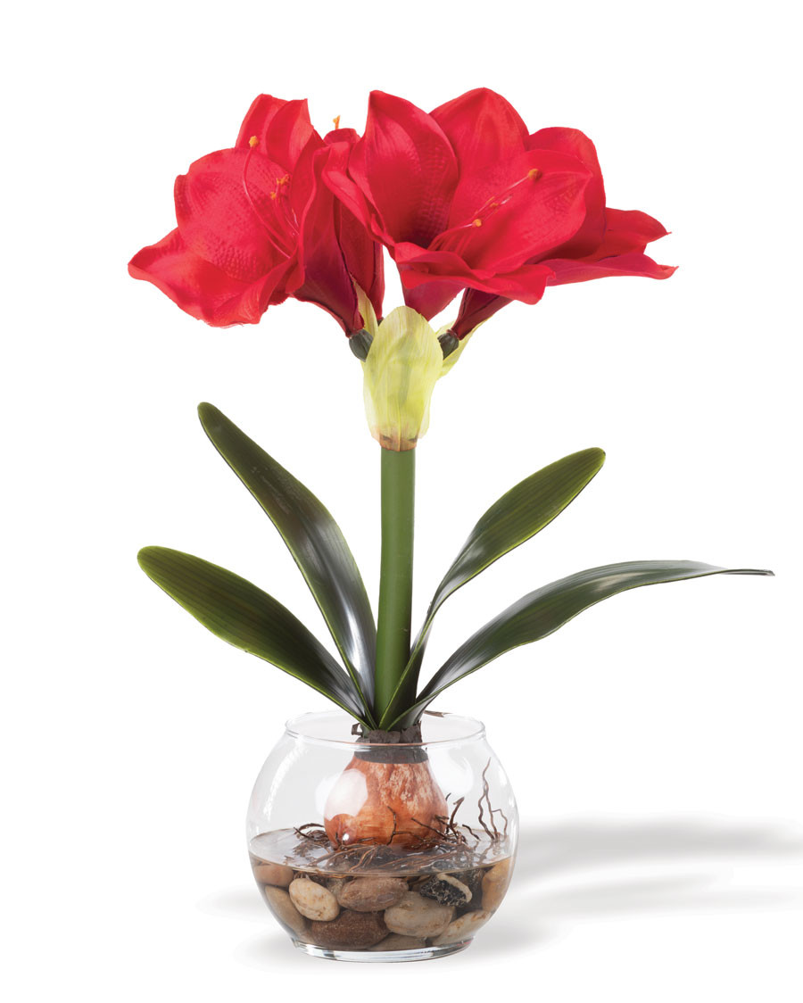 Amaryllis Accent Silk Flower Holiday Design