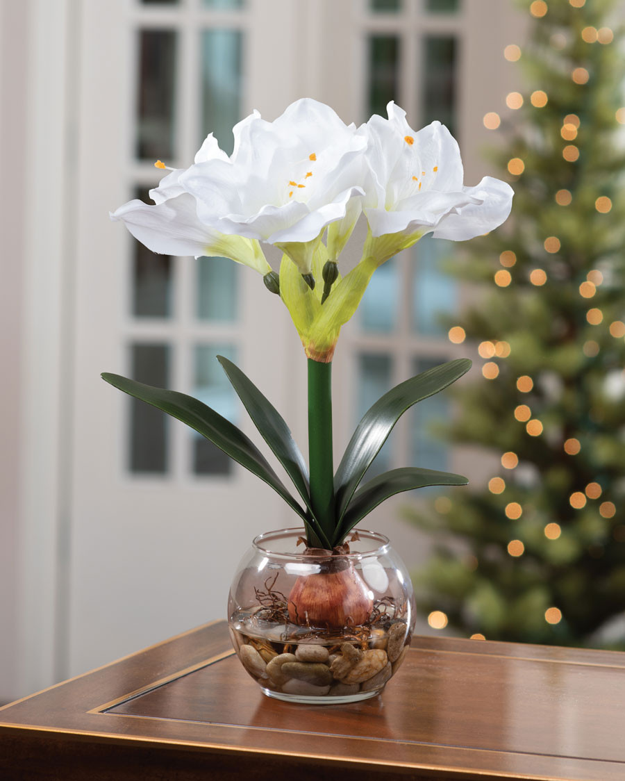 Amaryllis Accent Silk Flower Holiday Design