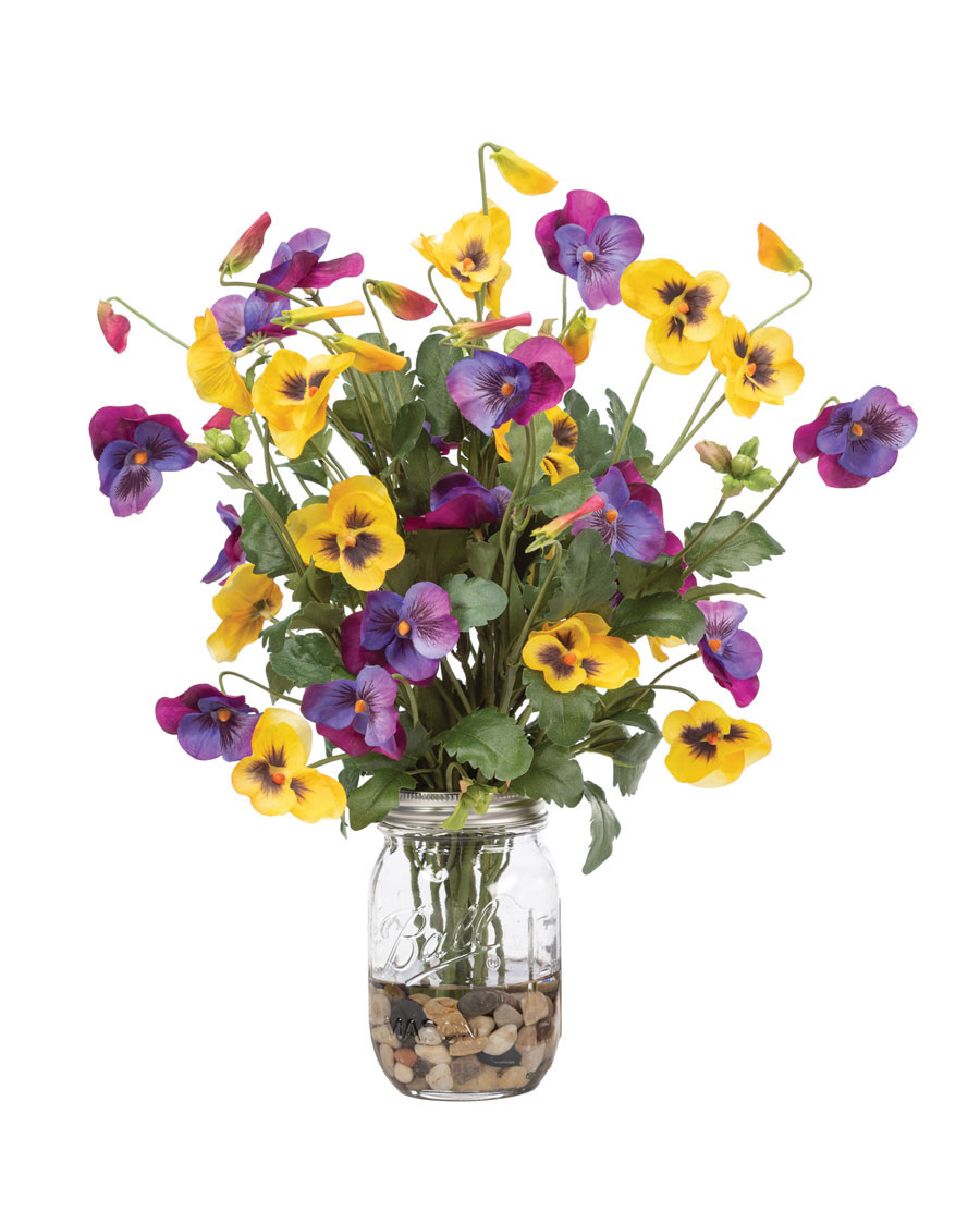 Pansy Perfect Faux Flower Arrangement