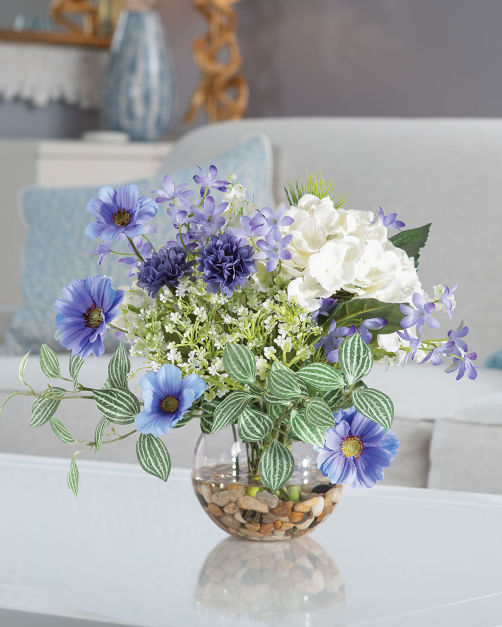 Cosmos & Hydrangea Silk Flower Arrangement