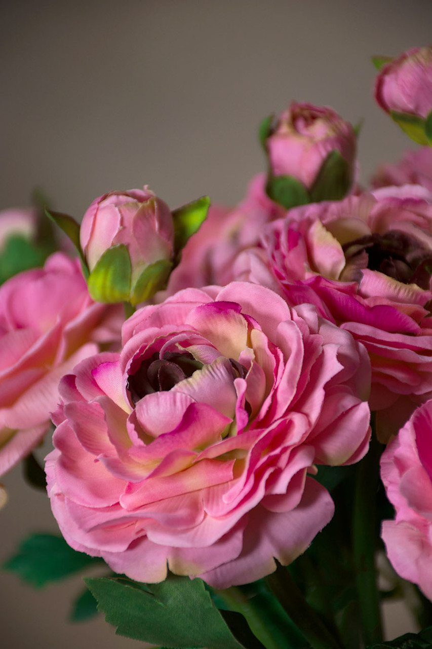13" Silk Ranunculus Flower Stem Spray 12 13" Silk Ranunculus Flower Stem Spray