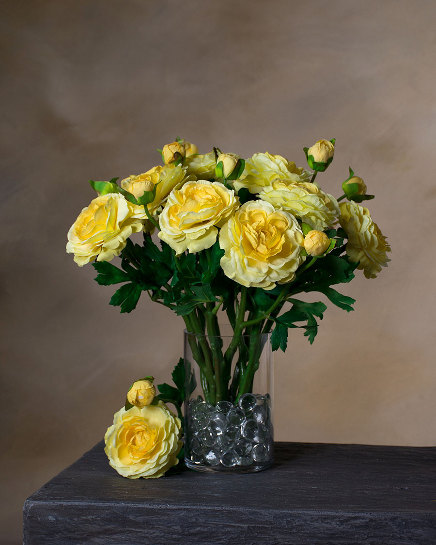 13" Silk Ranunculus Flower Stem Spray 4 13" Silk Ranunculus Flower Stem Spray