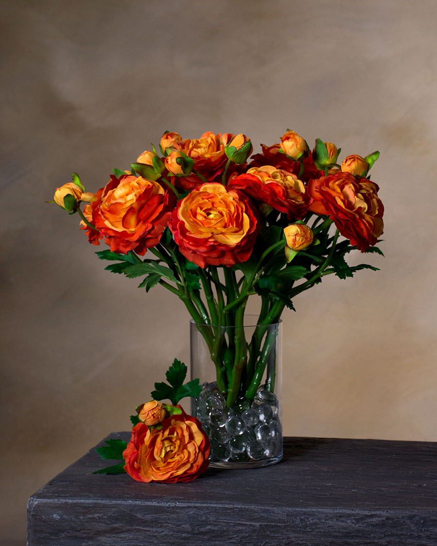 13" Silk Ranunculus Flower Stem Spray 7 13" Silk Ranunculus Flower Stem Spray