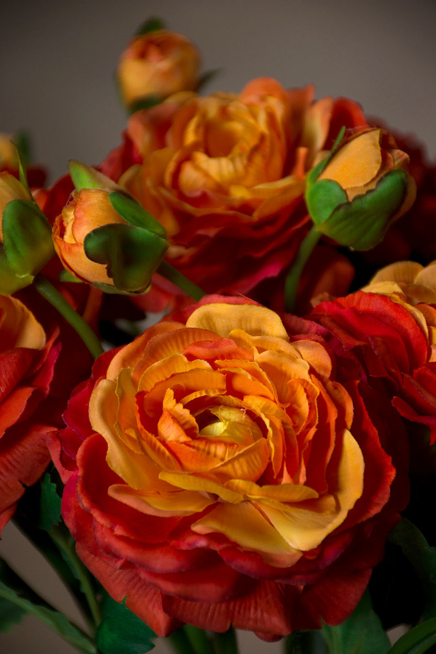 13" Silk Ranunculus Flower Stem Spray 9 13" Silk Ranunculus Flower Stem Spray