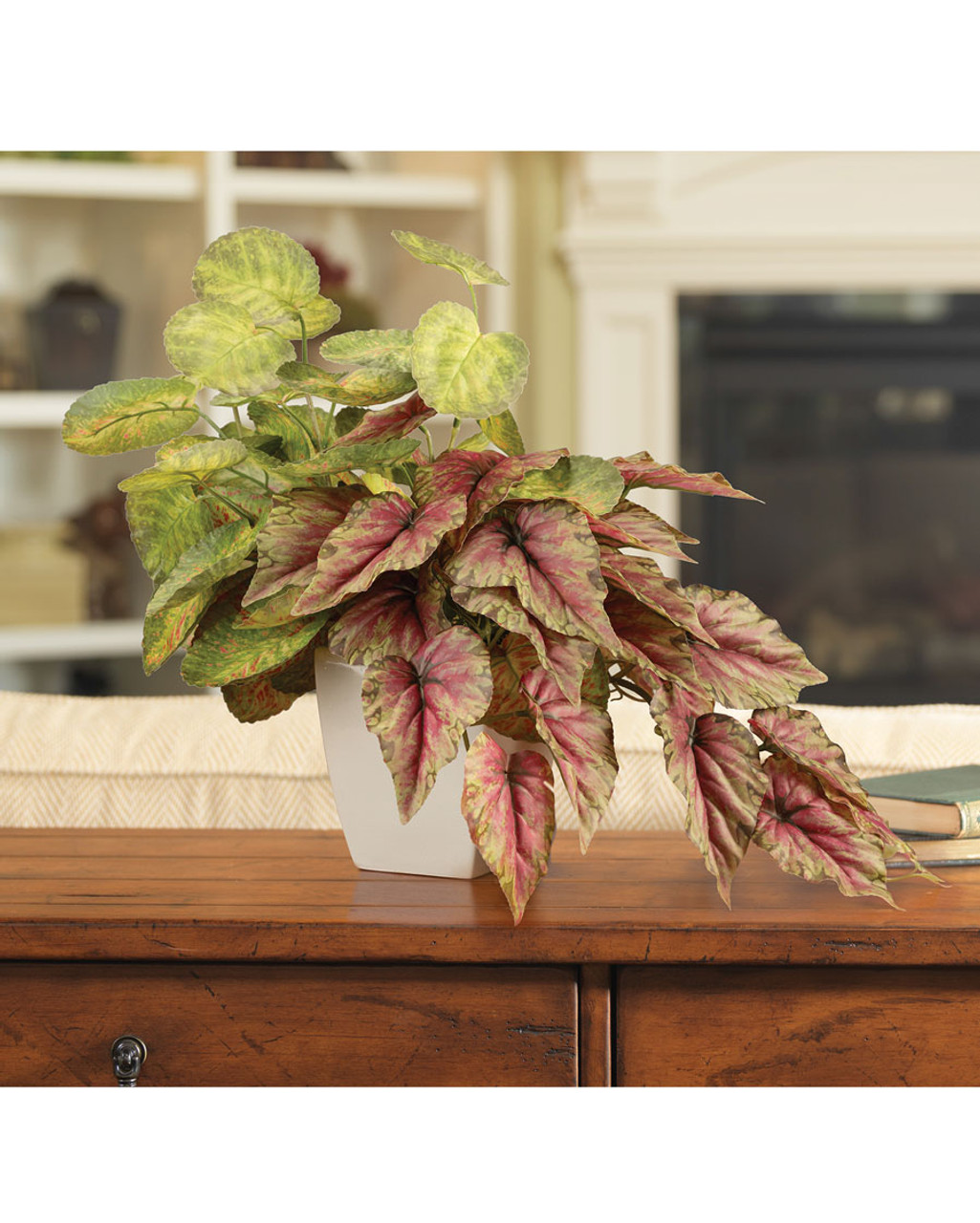 Mixed Begonia Faux Foliage Planter
