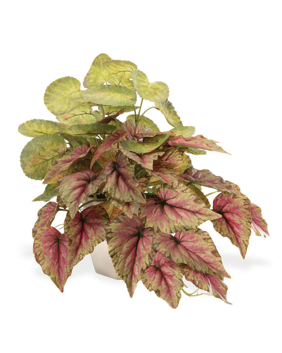 Mixed Begonia Faux Foliage Planter