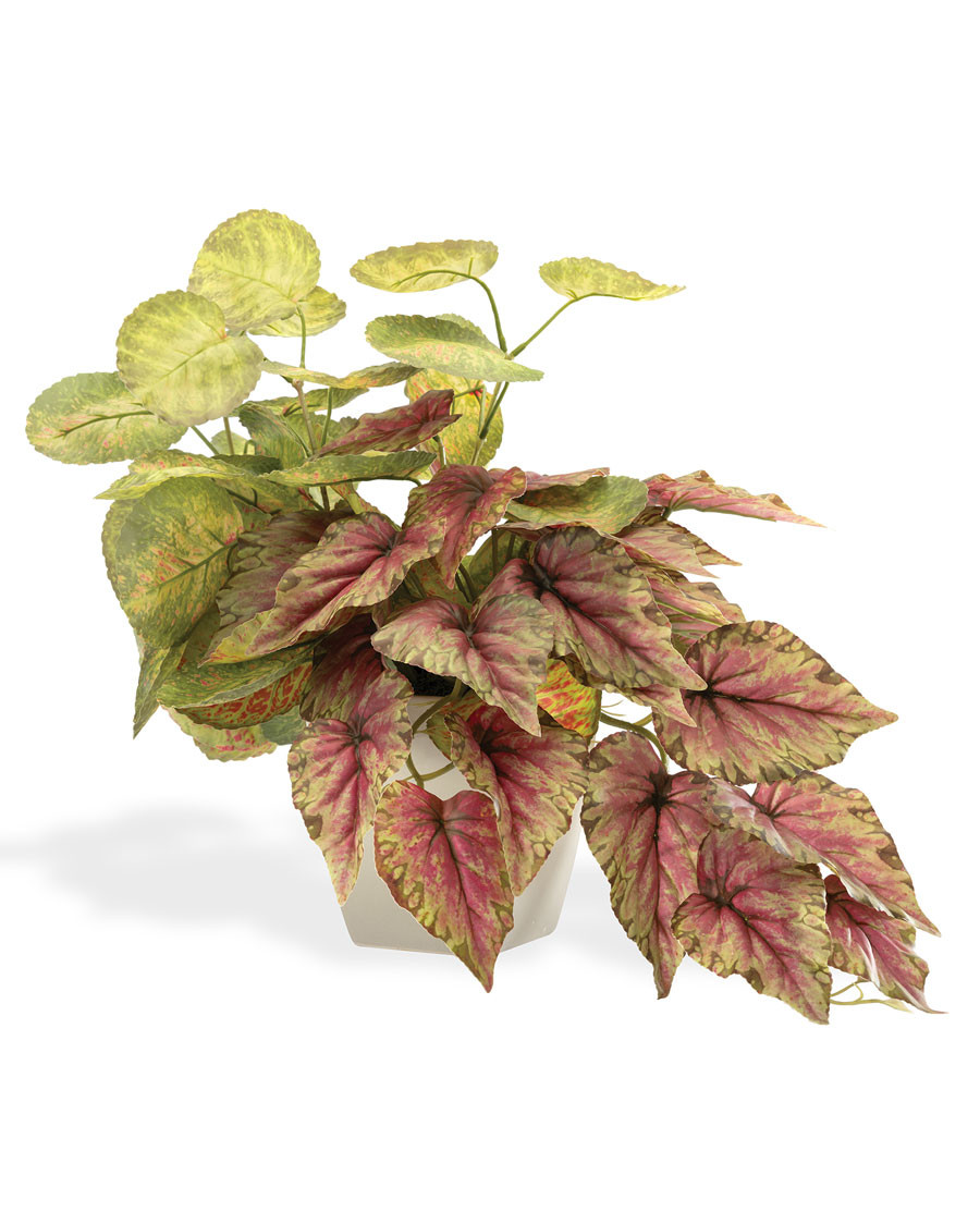 Mixed Begonia Faux Foliage Planter
