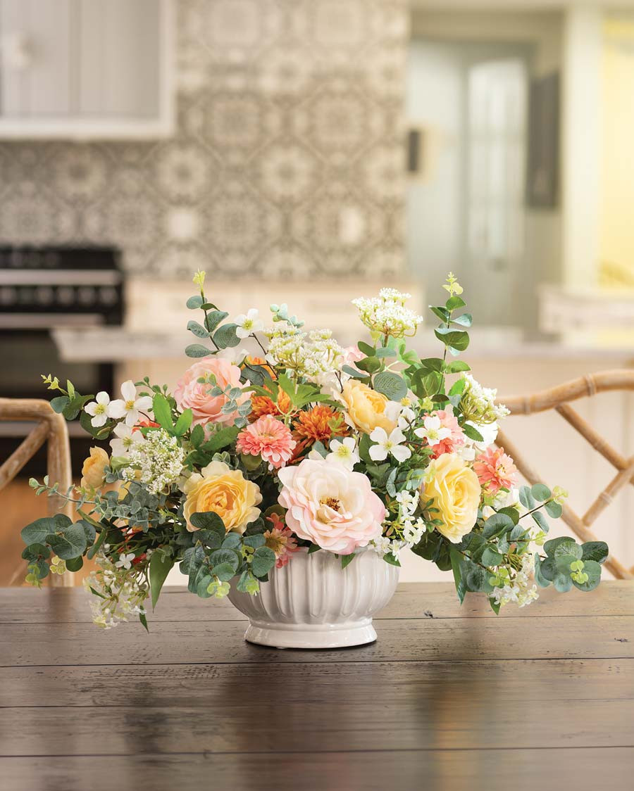 English Manor Faux Flower Centerpiece