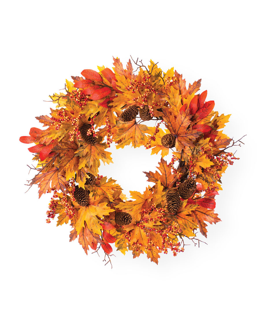 Harvest Berries & Pinecones Artificial Autumn Wreath