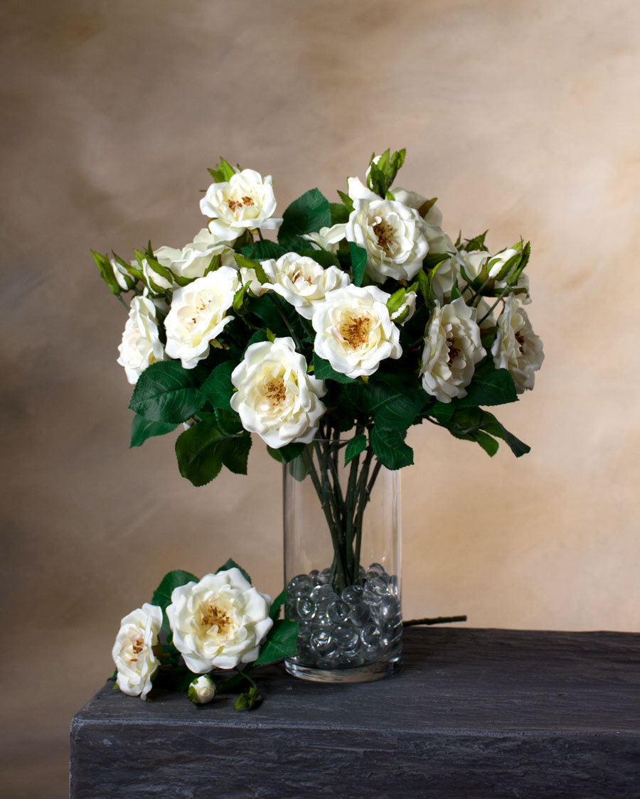16" Wild Rose Silk Flower Stem