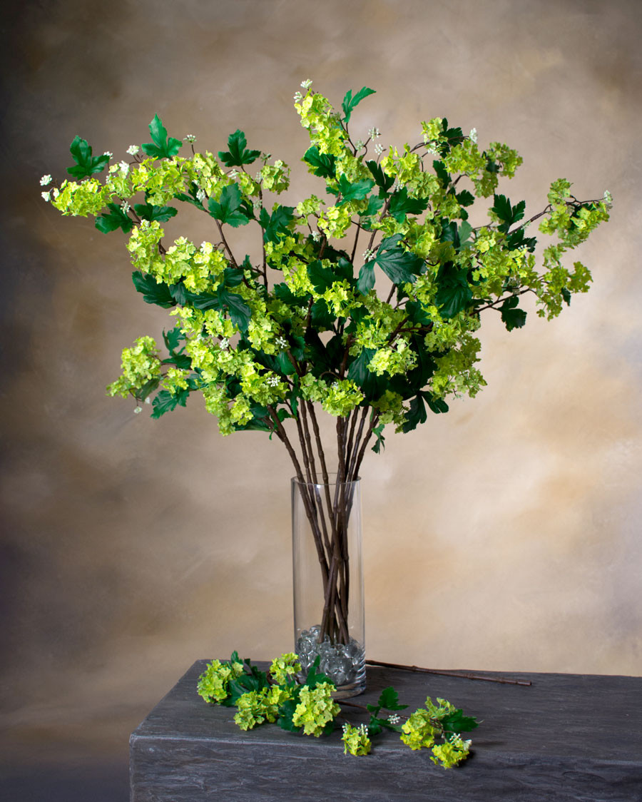 34" Viburnum Silk Flower Stem