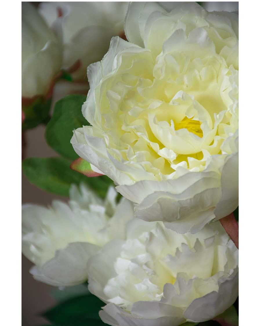 24" Peony Silk Flower Stem