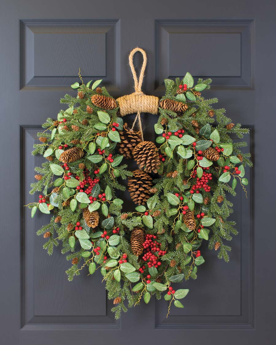 Spruce, Berries & Cones Artificial Holiday Wreath