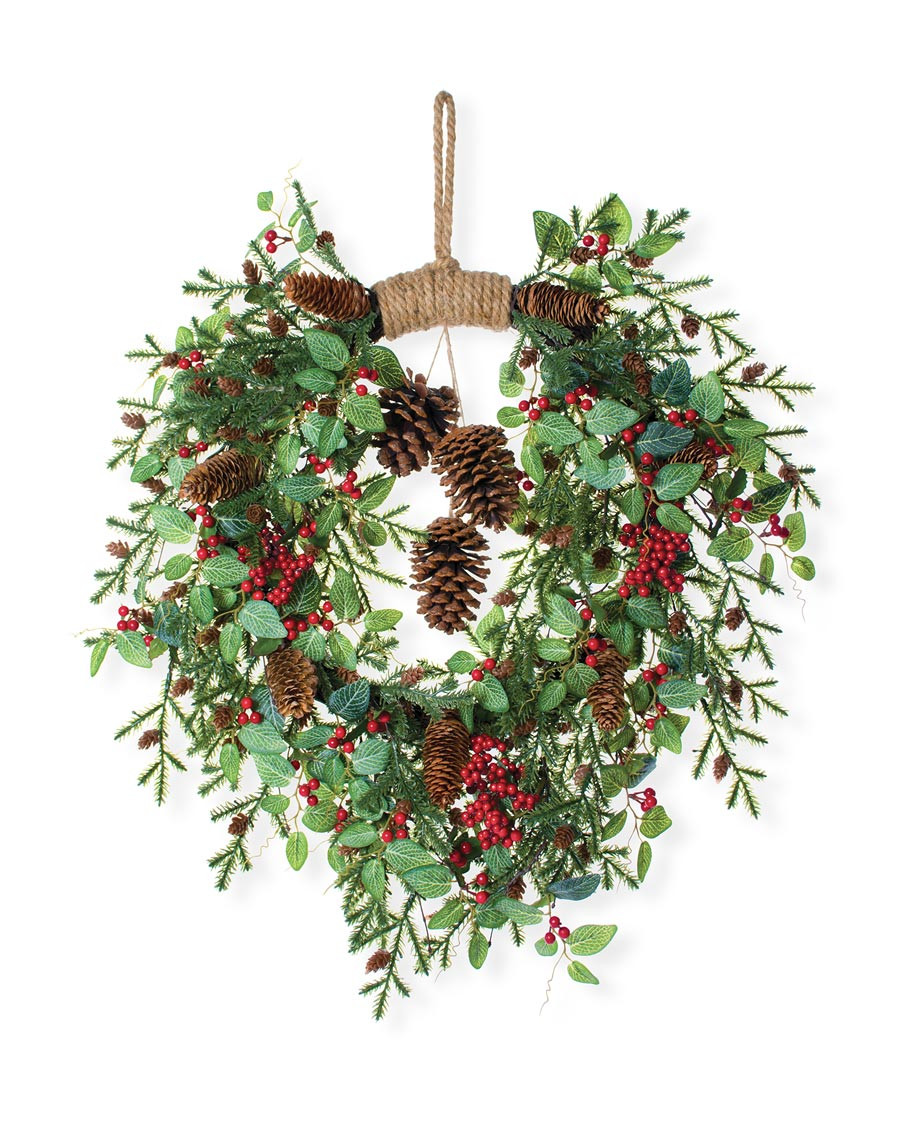Spruce, Berries & Cones Artificial Holiday Wreath