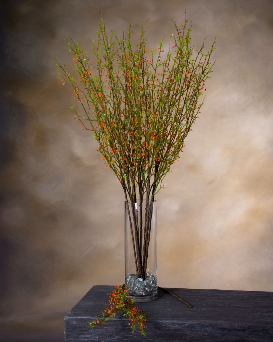 34" Prunus Silk Flower Stem Spray