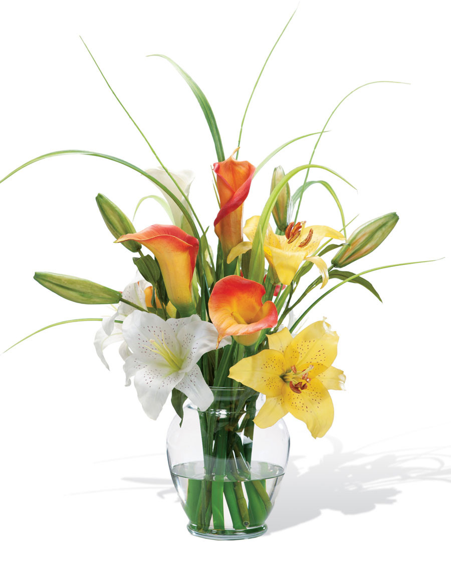 Calla & Day Lily Silk Flower Accent