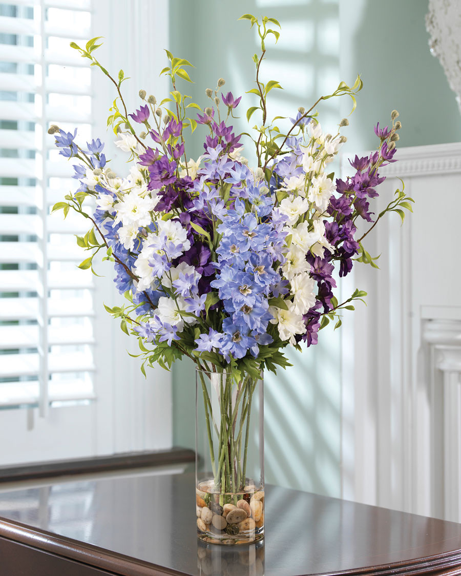 Delightful Delphiniums Silk Flower Arrangement
