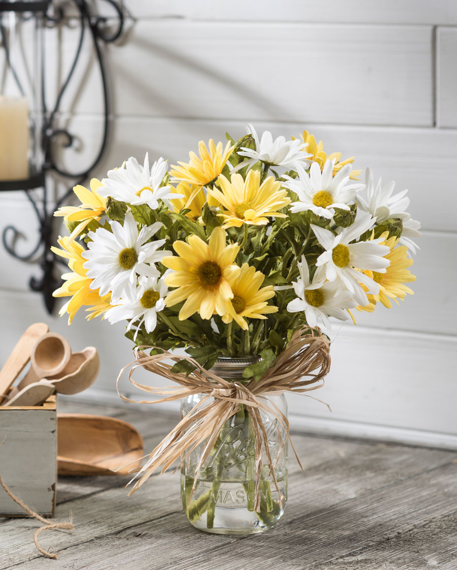 Farmhouse Daisies Silk Flower Arrangement 3 Farmhouse Daisies Silk Flower Arrangement