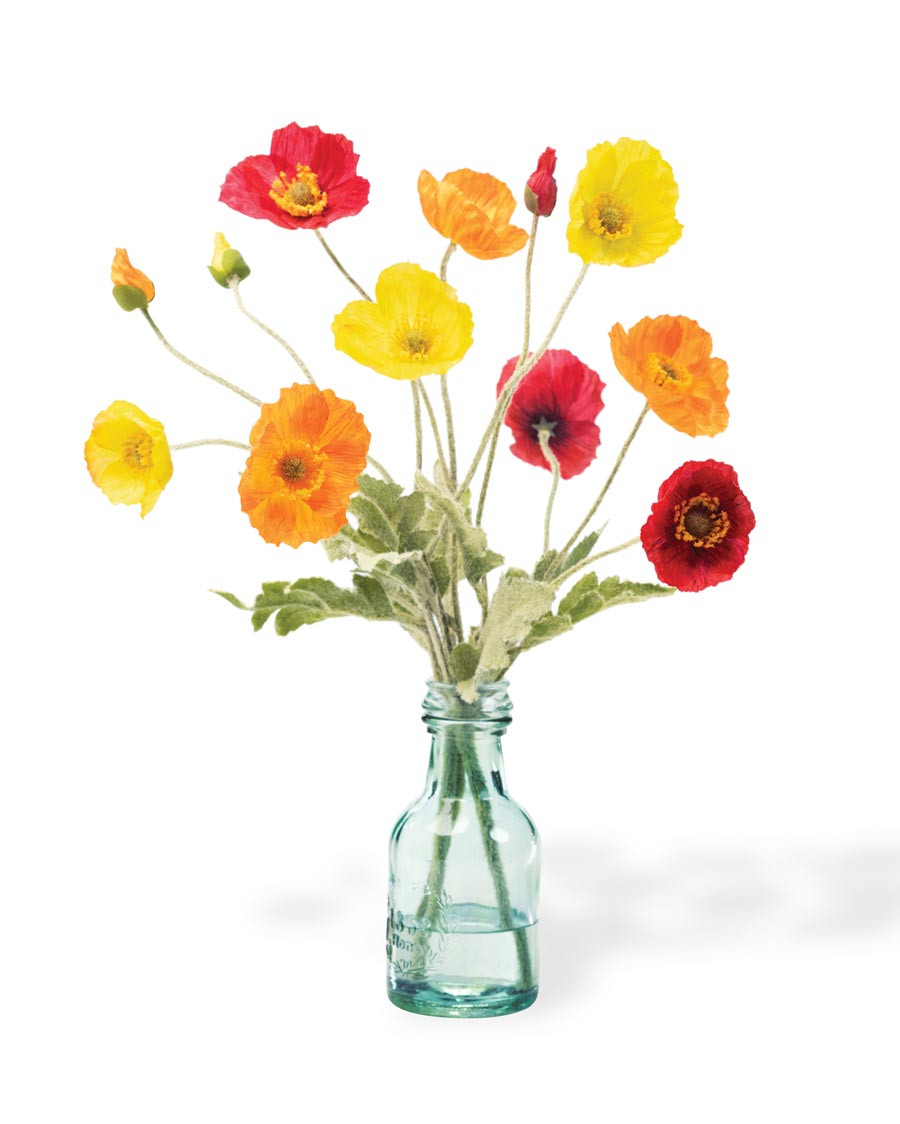 California Poppies Silk Flower Arrangement