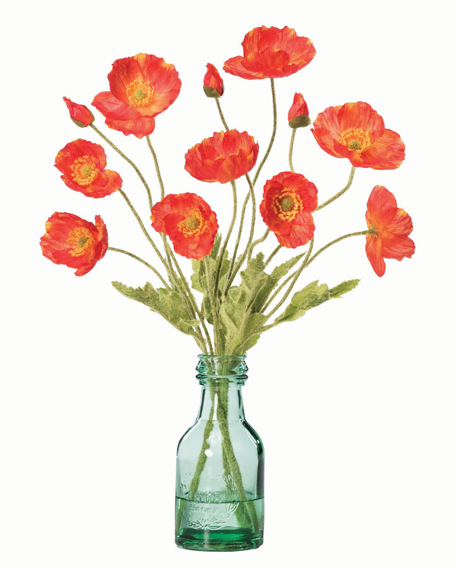 California Poppies Silk Flower Arrangement 6 California Poppies Silk Flower Arrangement