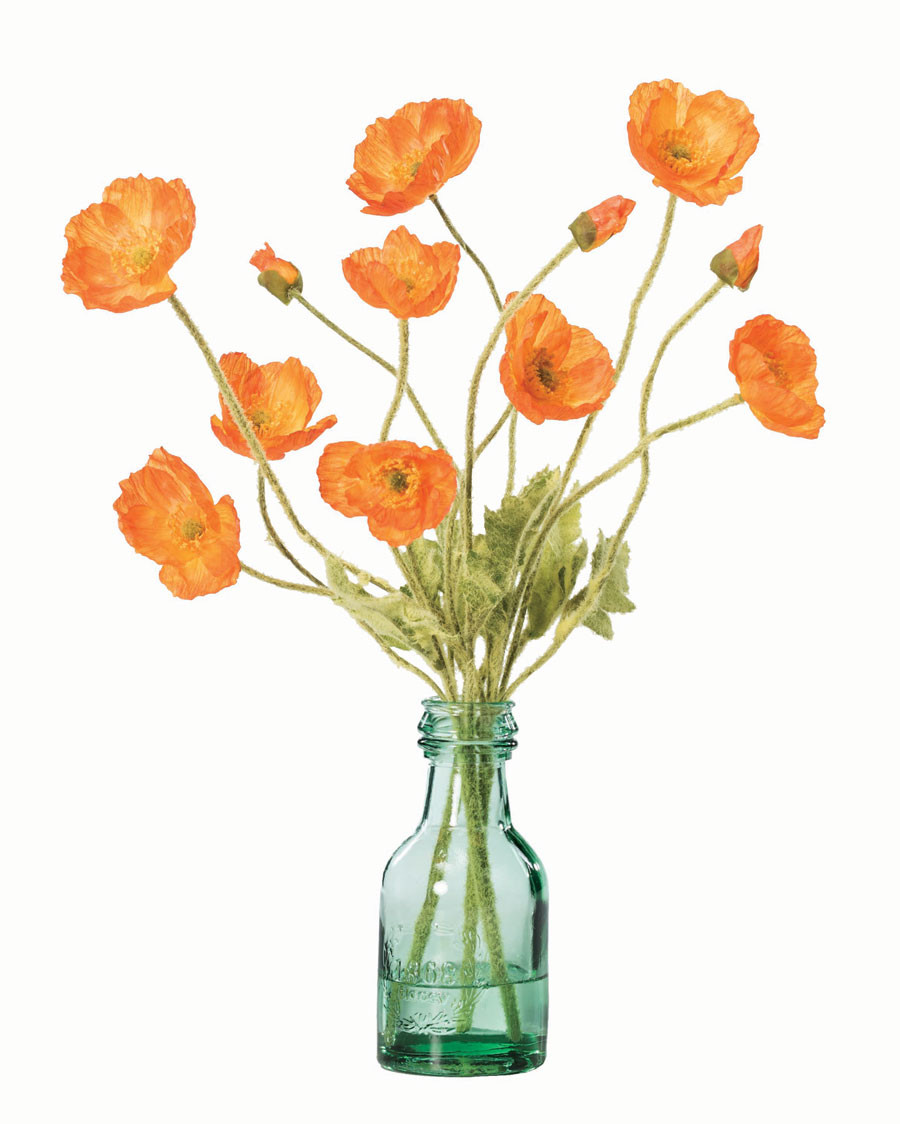 California Poppies Silk Flower Arrangement 8 California Poppies Silk Flower Arrangement