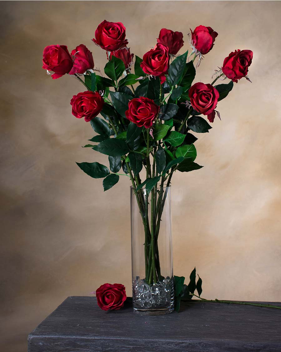 30" Rose Bud Silk Flower Stem