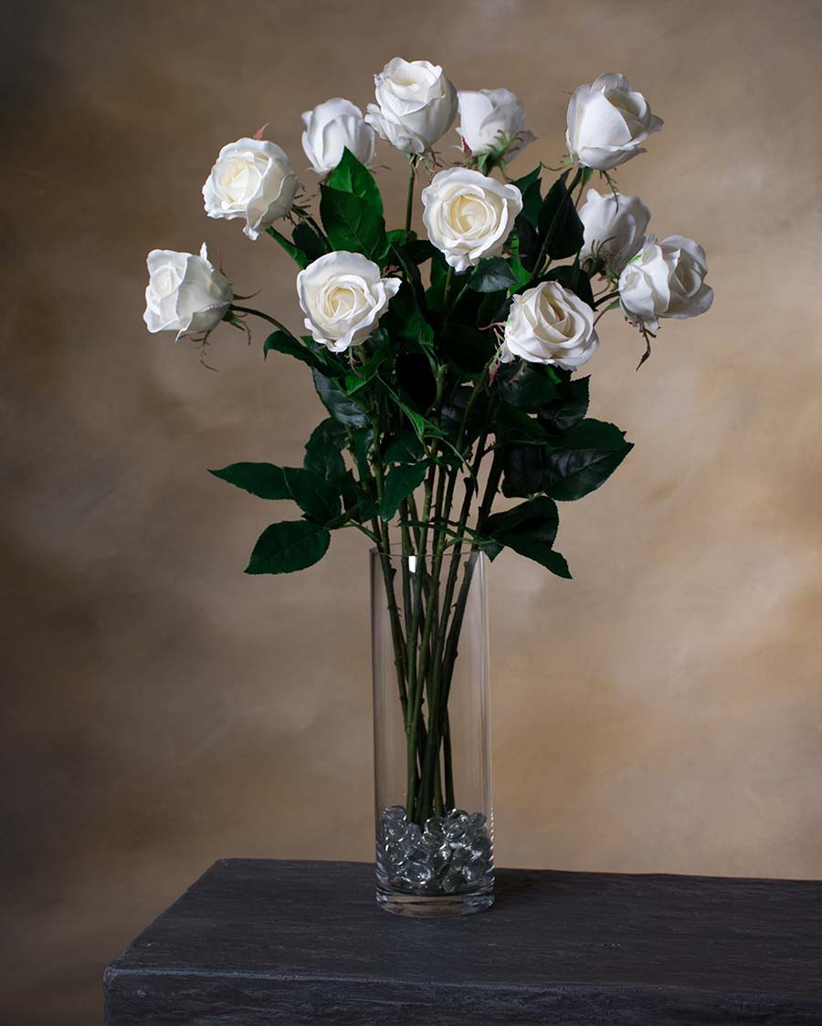 30" Rose Bud Silk Flower Stem