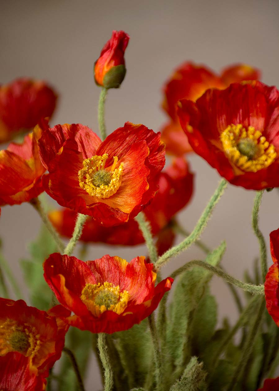23" Poppy Silk Flower Spray 12 23" Poppy Silk Flower Spray