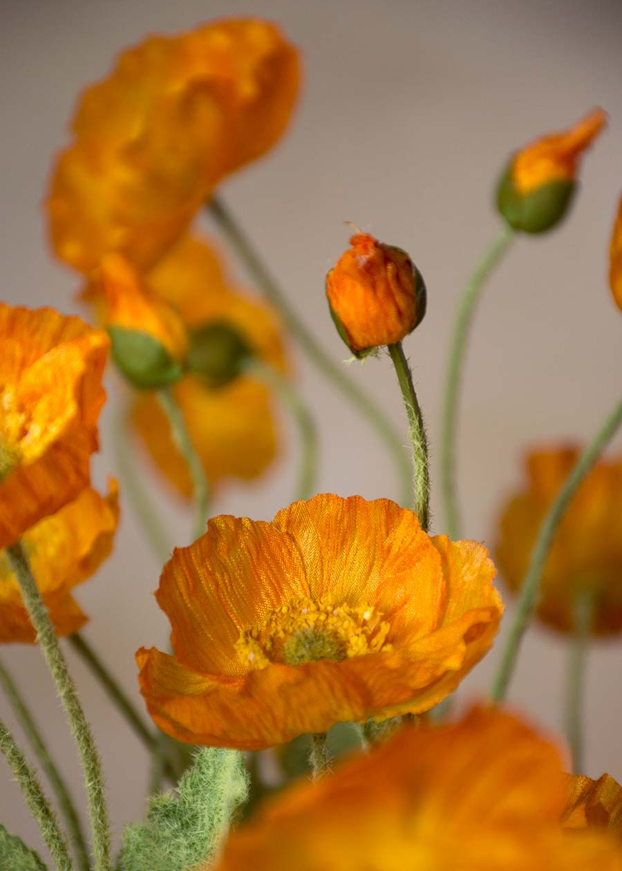 23" Poppy Silk Flower Spray 3 23" Poppy Silk Flower Spray