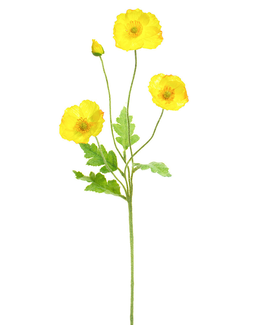 23" Poppy Silk Flower Spray 5 23" Poppy Silk Flower Spray